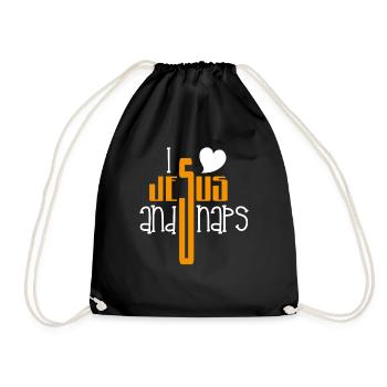 I love Jesus And Naps - Drawstring Bag - black - Front