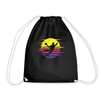 Accessoires de handball motif handball - Sac de sport léger - noir - Devant