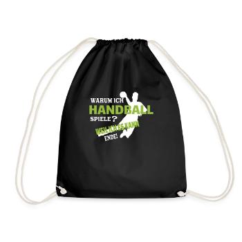 Handball Zubehör handballer Motiv - Turnbeutel - Schwarz - Vorne