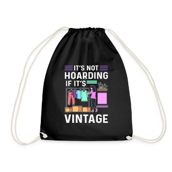 It's not hoarding if it's vintage. - Drawstring Bag - black - Front