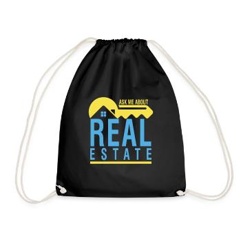 Posez-moi des questions sur le mode de vie d’Immobilienmakle - Sac de sport léger - noir - Devant