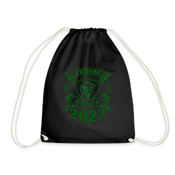 Awesome since 2022. Angel, Angler's Birthday - Drawstring Bag - black - Front
