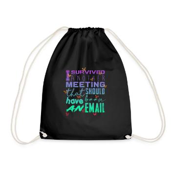 Funny saying for office, office, job & work - Drawstring Bag - black - Front