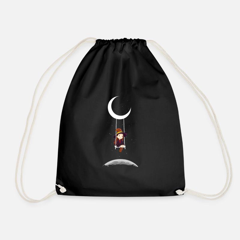 Witch On Moon Swing Creepy Halloween - Turnbeutel - Schwarz