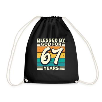 67 Geburtstag Geschenk Jahre Lustig Spruch - Turnbeutel - Schwarz - Vorne