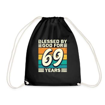 69 Geburtstag Geschenk Jahre Lustig Spruch - Turnbeutel - Schwarz - Vorne