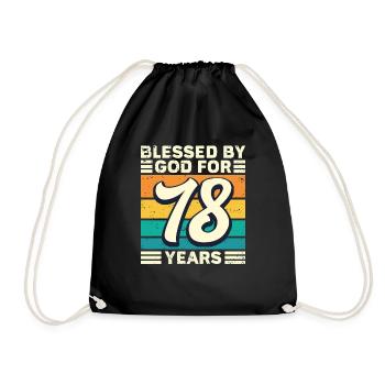 78 Birthday Gift Years Funny Saying - Drawstring Bag - black - Front