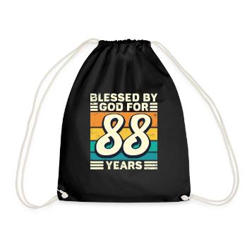 88 Birthday Gift Years Funny Saying - Drawstring Bag - black - Front