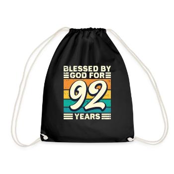 92 Geburtstag Geschenk Jahre Lustig Spruch - Turnbeutel - Schwarz - Vorne