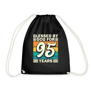 95 Birthday Gift Years Funny Saying - Drawstring Bag - black - Front