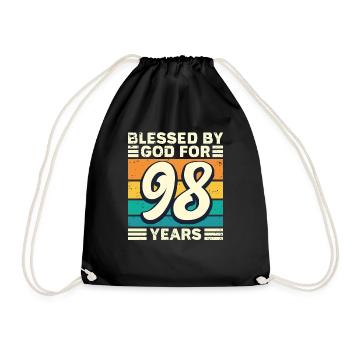 98 Birthday Gift Years Funny Saying - Drawstring Bag - black - Front