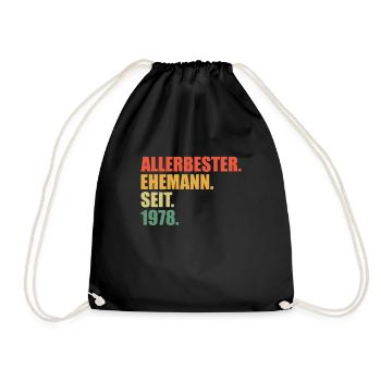 45. Hochzeitstag Bester Ehemann seit 1978 - Turnbeutel - Schwarz - Vorne