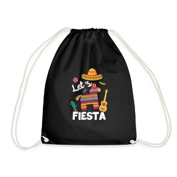 Let's Fiesta Cinco de Mayo Mexican guitar - Drawstring Bag - black - Front
