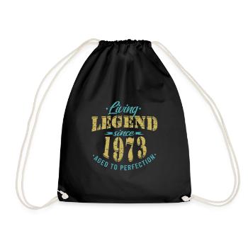 jahrgang 1973 Geburtstag Lebende Legende - Turnbeutel - Schwarz - Vorne