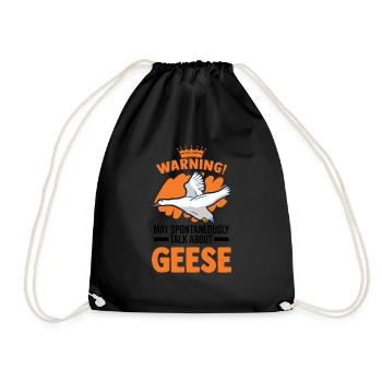 Warning Geese Goose Gift Goose Breeder - Drawstring Bag - black - Front