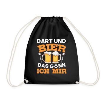 Dart und Bier das Gönn Ich Mir - Darter - Turnbeutel - Schwarz - Vorne