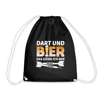 Dart und Bier das Gönn Ich Mir - Kneipe - Turnbeutel - Schwarz - Vorne