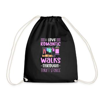 I love romantic walks through - Drawstring Bag - black - Front