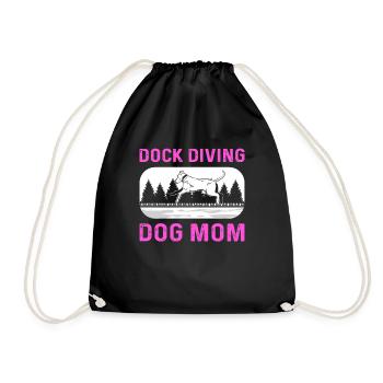 Dock Diving Dog Mom. Canin Sport Dog Dock Diving - Drawstring Bag - black - Front