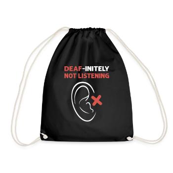 Décidément pas écouter. Langage de signalisation manuelle Asl - Sac de sport léger - noir - Devant