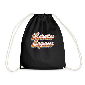 Robot Robotics Engineer Retro - Drawstring Bag - black - Front