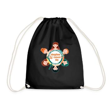 International Women's Day: Embrace Equity - Drawstring Bag - black - Front