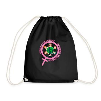 International Women's Day: Feminism is for Everyon - Drawstring Bag - black - Front
