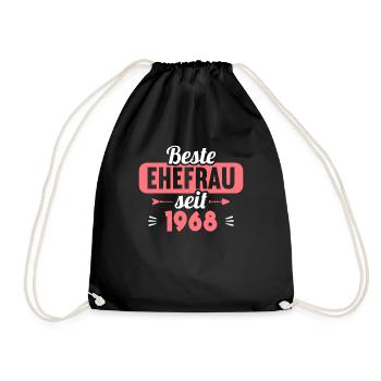 55. Hochzeitstag Beste Ehefrau seit 1968 - Turnbeutel - Schwarz - Vorne