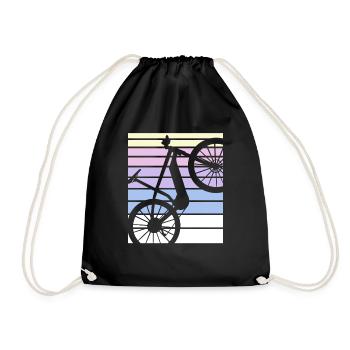 E-Bike Bike Cyclist Gift Bike Cyclist - Drawstring Bag - black - Front