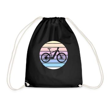 E-Bike Bike Cyclist Gift Bike Cyclist - Drawstring Bag - black - Front