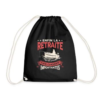 Humour Pêche Retraite Pêcheur - Sac de sport léger - noir - Devant