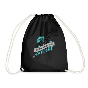 Je Vais À La Pêche - Sac de sport léger - noir - Devant