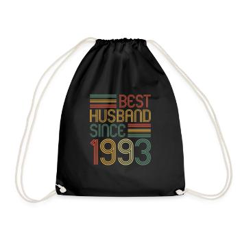 30th Wedding Anniversary Best Husband since 1993 - Drawstring Bag - black - Front