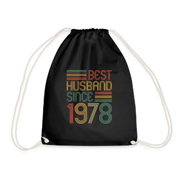 45th Wedding Anniversary Best Husband since 1978 - Drawstring Bag - black - Front
