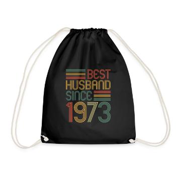 50th Wedding Anniversary Best Husband since 1973 - Drawstring Bag - black - Front