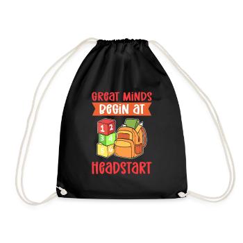 Great minds start at Headstart. - Drawstring Bag - black - Front