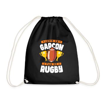 Just a rugby fan boy - Drawstring Bag - black - Front