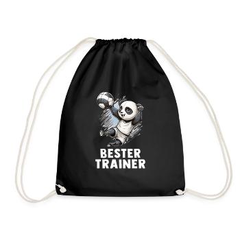 Volleyball Trainer - Süßer Panda Volleyball - Turnbeutel - Schwarz - Vorne