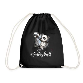 Shibi Volleyball Panda - Liebe Volleyball - Turnbeutel - Schwarz - Vorne
