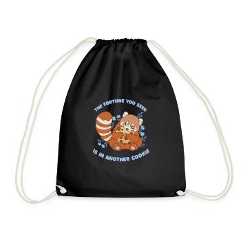 The Fortune You Seek Is In Another Cookie Funny - Drawstring Bag - black - Front