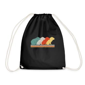 Capybara Animal Rodent Capibara - Drawstring Bag - black - Front