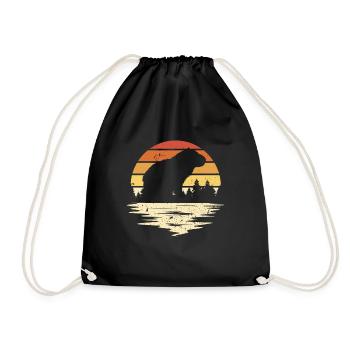 Capybara Animal Rodent Capibara - Drawstring Bag - black - Front