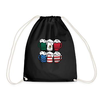 Bière Drapeau mexicain américain Cinco de May - Sac de sport léger - noir - Devant