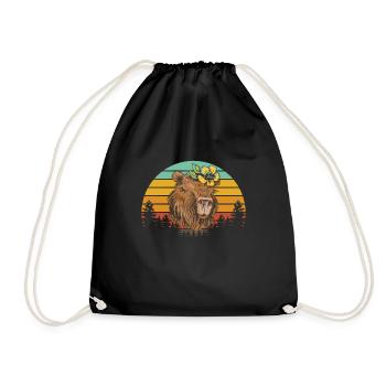 Capybara Animal Rodent Capibara - Drawstring Bag - black - Front
