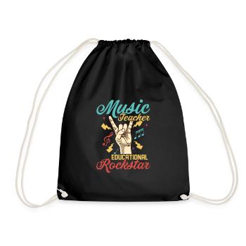 Music Teacher Educational Music Teacher School - Drawstring Bag - black - Front