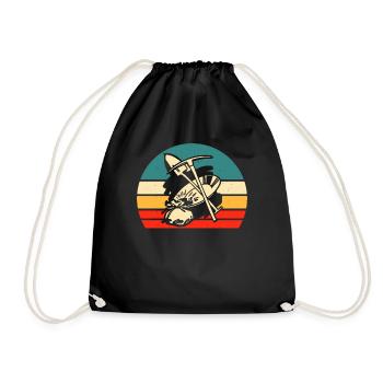 Gold Panning Miner Sunset - Drawstring Bag - black - Front