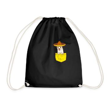 Mexican Chihuahua Feet Sombrero Cinco De May - Drawstring Bag - black - Front
