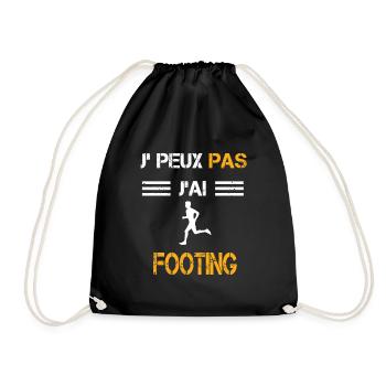Je peux pas j'ai footing cadeau coureur - Sac de sport léger - noir - Devant