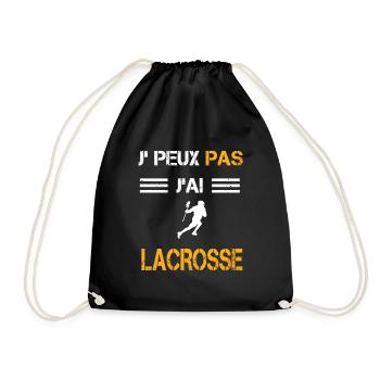 Je peux pas j'ai lacrosse cadeau hockeyeur - Sac de sport léger - noir - Devant