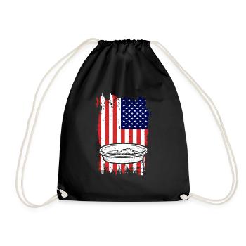 Gold Panning American Flag - Drawstring Bag - black - Front
